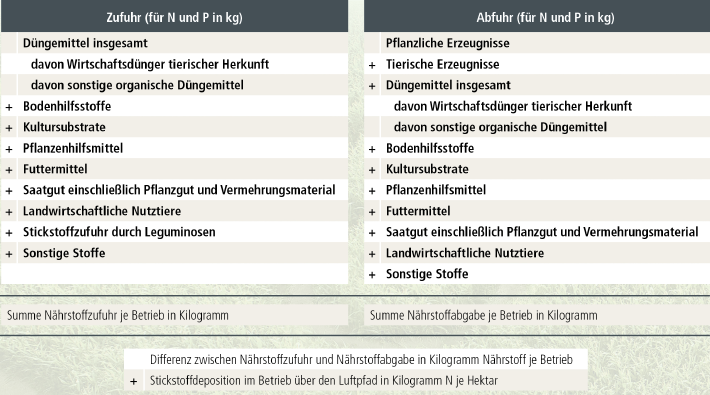 Stoffstrombilanz Rechnung