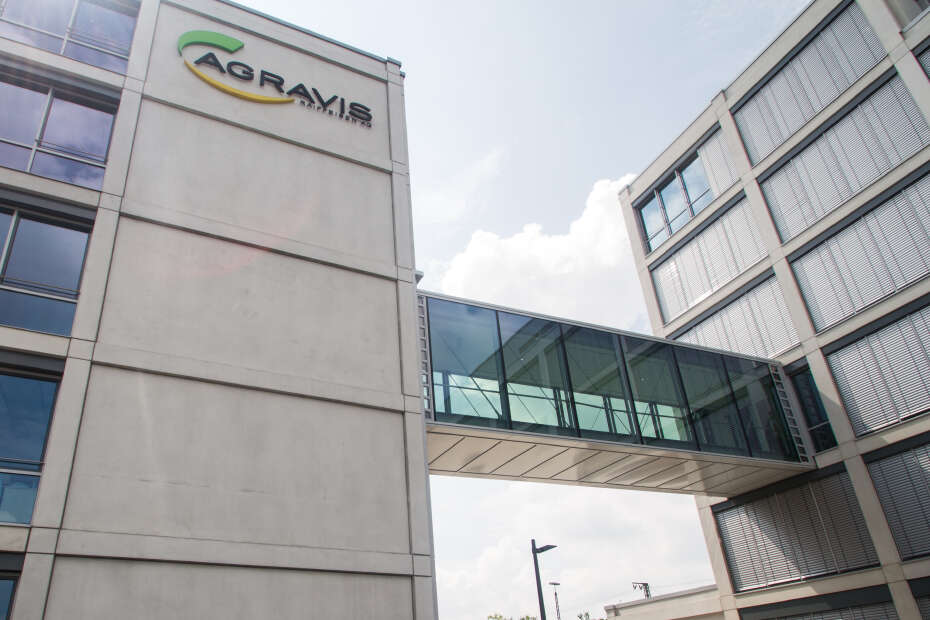 Außenansicht AGRAVIS Zentrale Münster - Skywalk verbindet Gebäudeteile