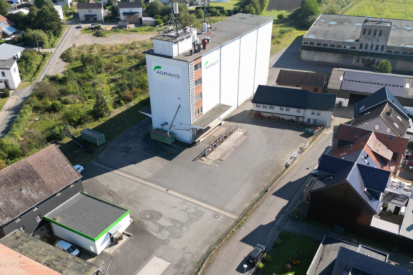 Drohnenansicht auf Gebäude am Standort Schöppenstedt- AGRAVIS Niedersachsen-Süd GmbH