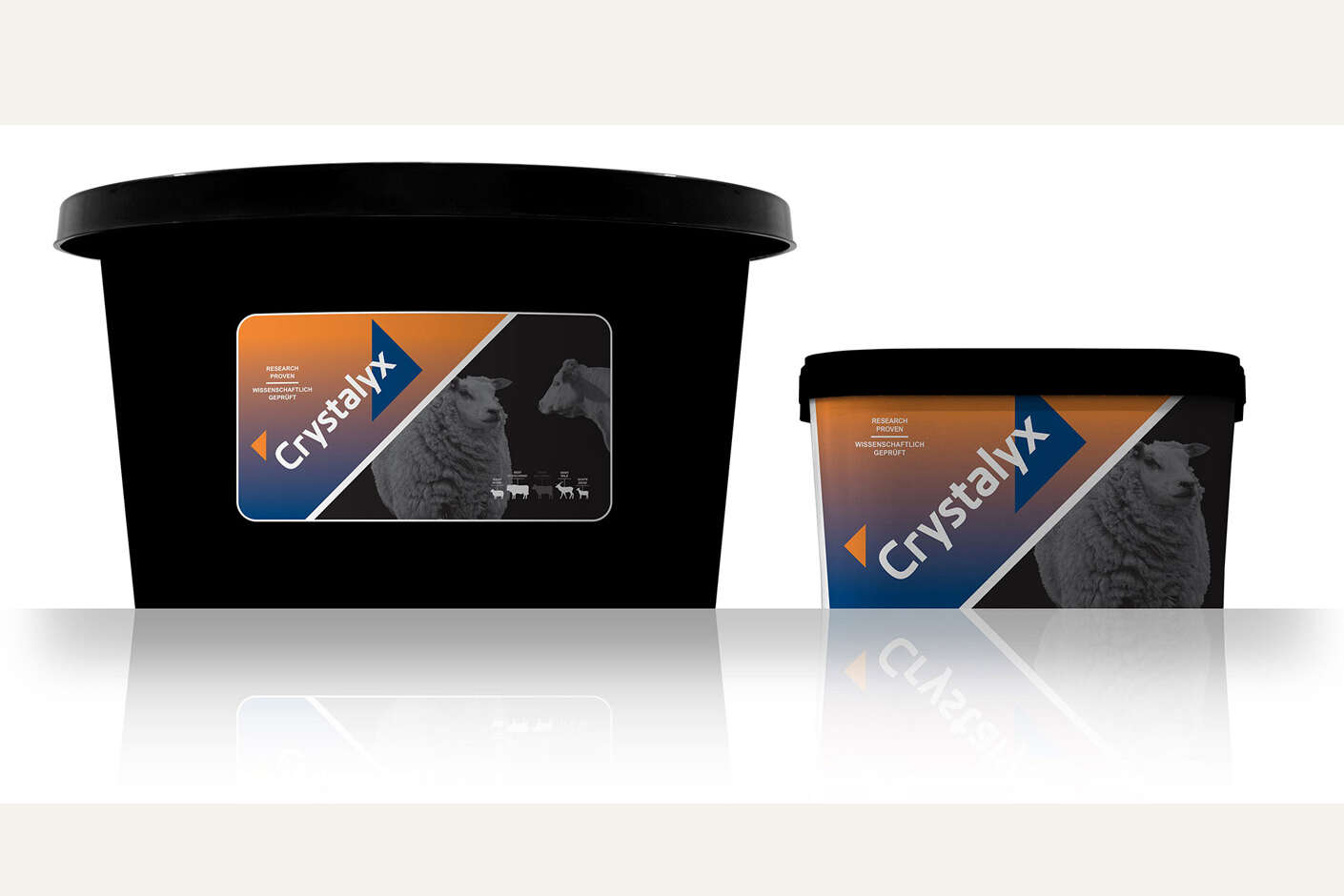 schwarzer Kübel mit Crystalyx Garlyx