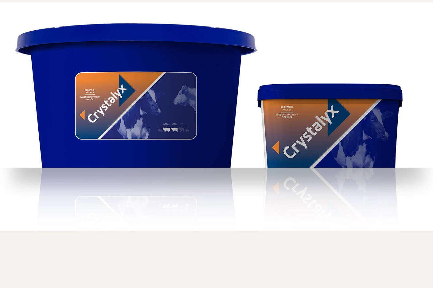 blauer Kübel mit Crystalyx Precalver