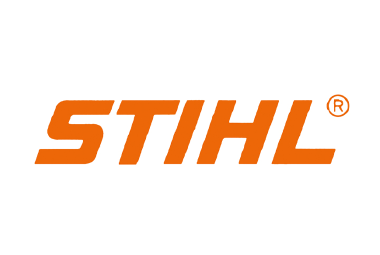 STIHL Logo in orange auf weißem Hintergrund, Hersteller von Forsttechnik