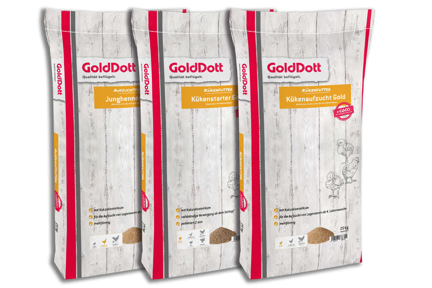 3 Säcke Kükenfutter GoldDott