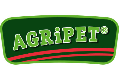 hellgrüner Agripet Schriftzug auf dunkelm grünem Grund mit hellgrüner Umrandung