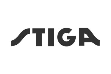 STIGA Logo in Schwarz, Hersteller für Rasenpflege und Gartentechnik
