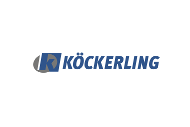 Logo von Köckerling in Blau, Hersteller von Bodenbearbeitungstechnik.