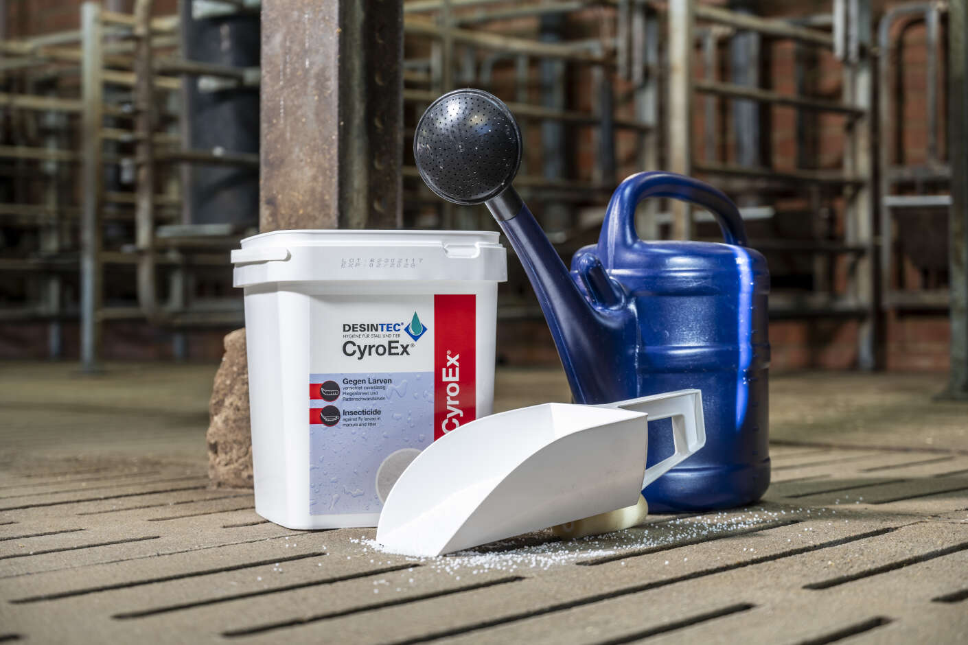 Desintec CyroEx-Produkte stehen im Schweinestall.