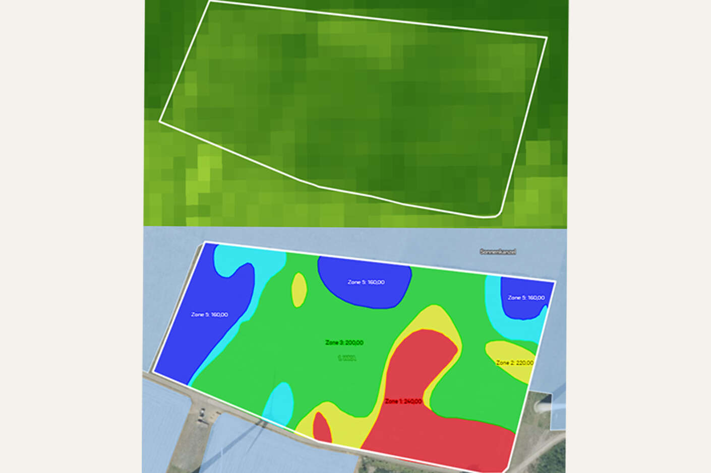 Raiffeisen NetFarming Karte für Stickstoffapplikation