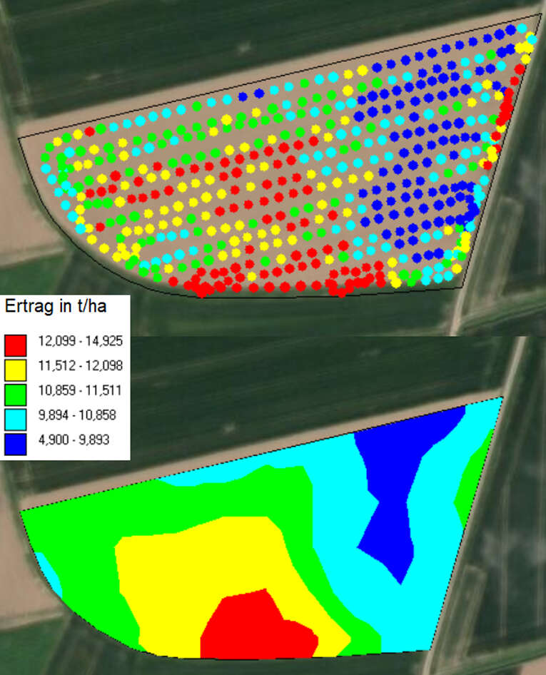 Screenshot Ertragskarte Raiffeisen NetFarming