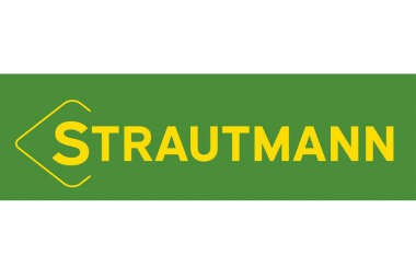 Strautmann-Logo auf grünem Hintergrund mit gelber Schrift
