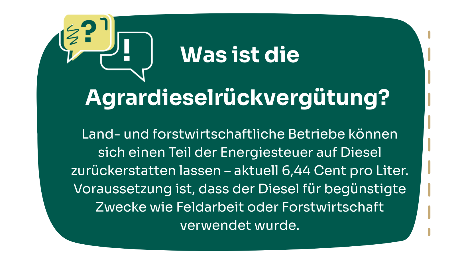 Infokasten Was ist die Agrardieselrückvergütung