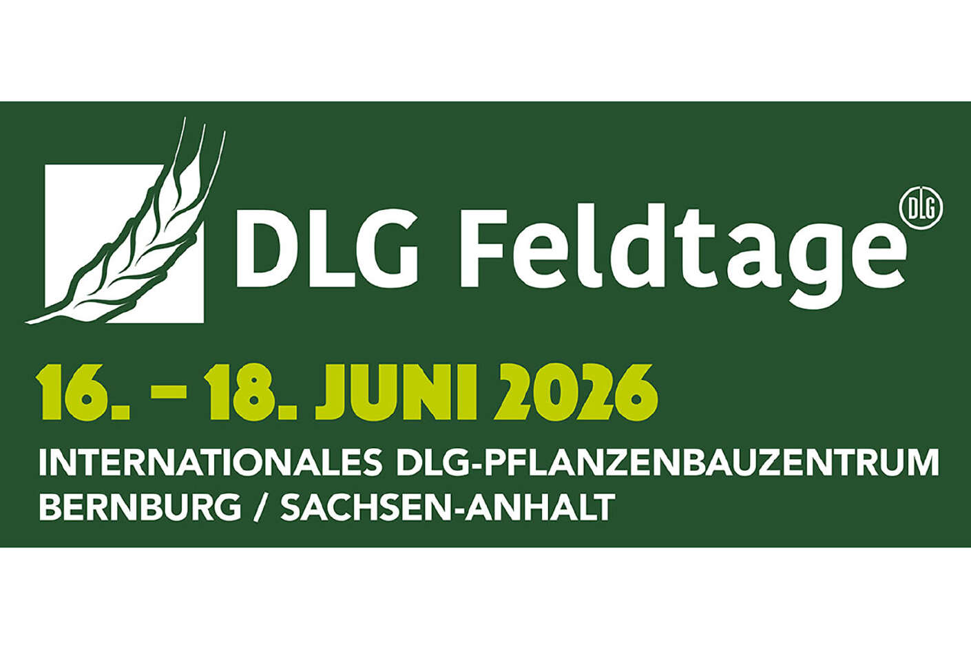 Ankündigungsbild für die DLG-Feldtage 2026 in Bernburg