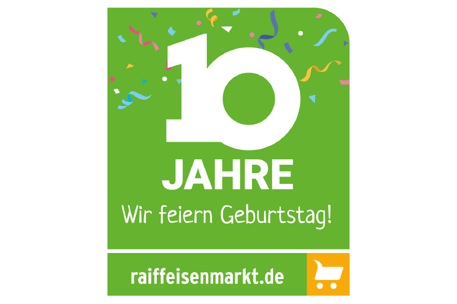 Logo 10 Jahre raiffeisenmarkt.de