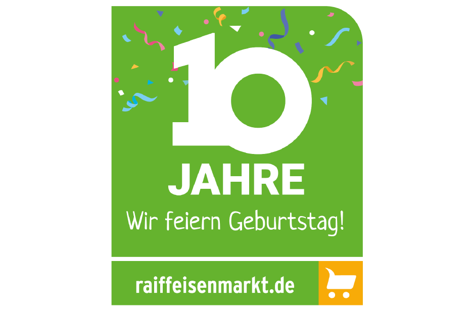 Logo 10 Jahre raiffeisenmarkt.de