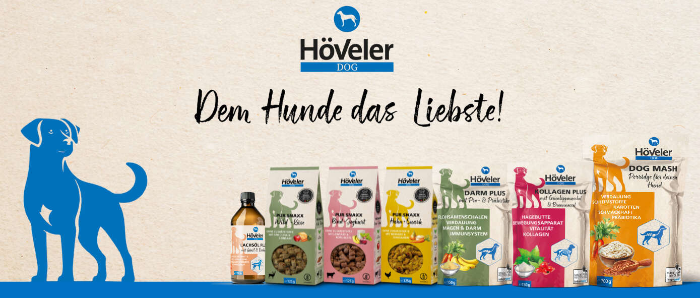 Übersicht der Produktpalette Höveler DOG vor hellem Hintergrund