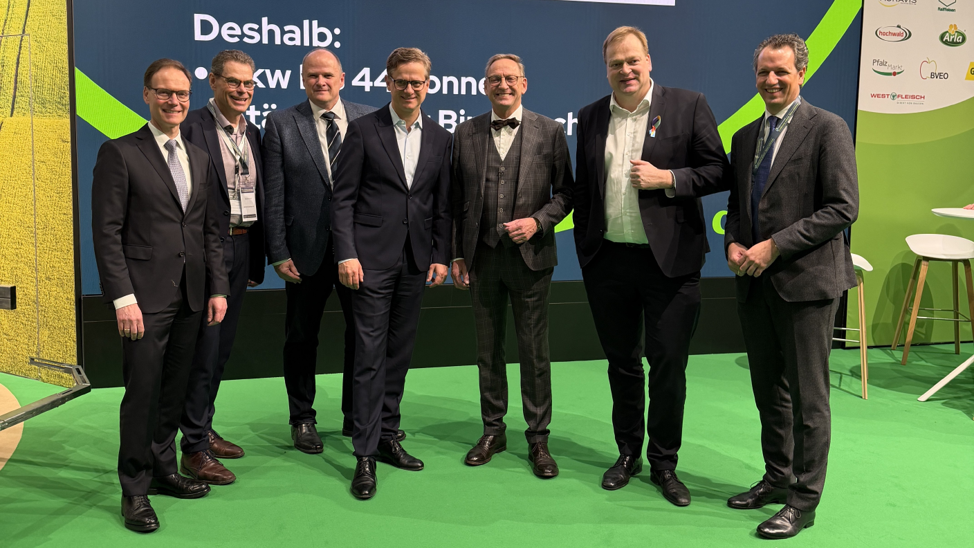 Gruppenfoto mit politischen Vertretern auf der Grünen Woche 2026