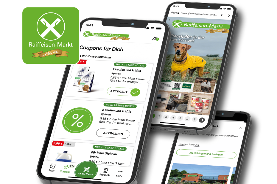 abbildung raiffeisenmarkt app Screenshots