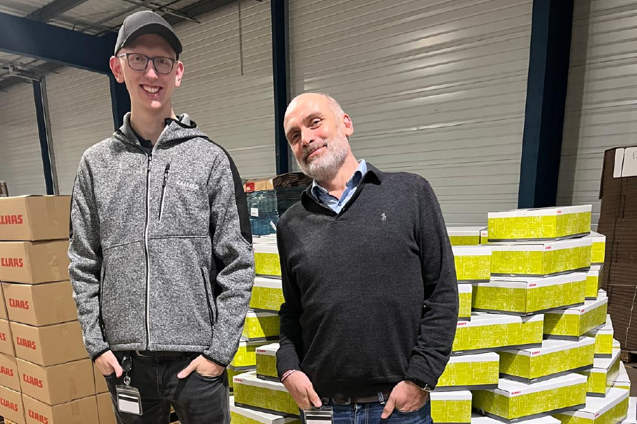 Sebastian Beckmann und Steven Coroller bei Claas in Frankreich