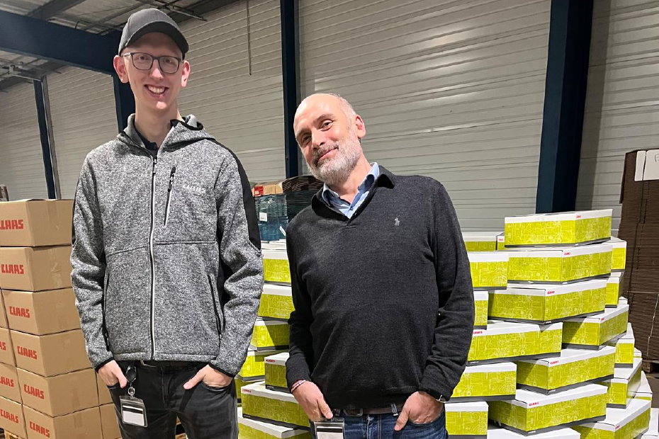 Sebastian Beckmann und Steven Coroller bei Claas in Frankreich