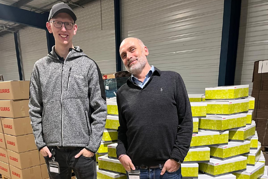 Sebastian Beckmann und Steven Coroller bei Claas in Frankreich