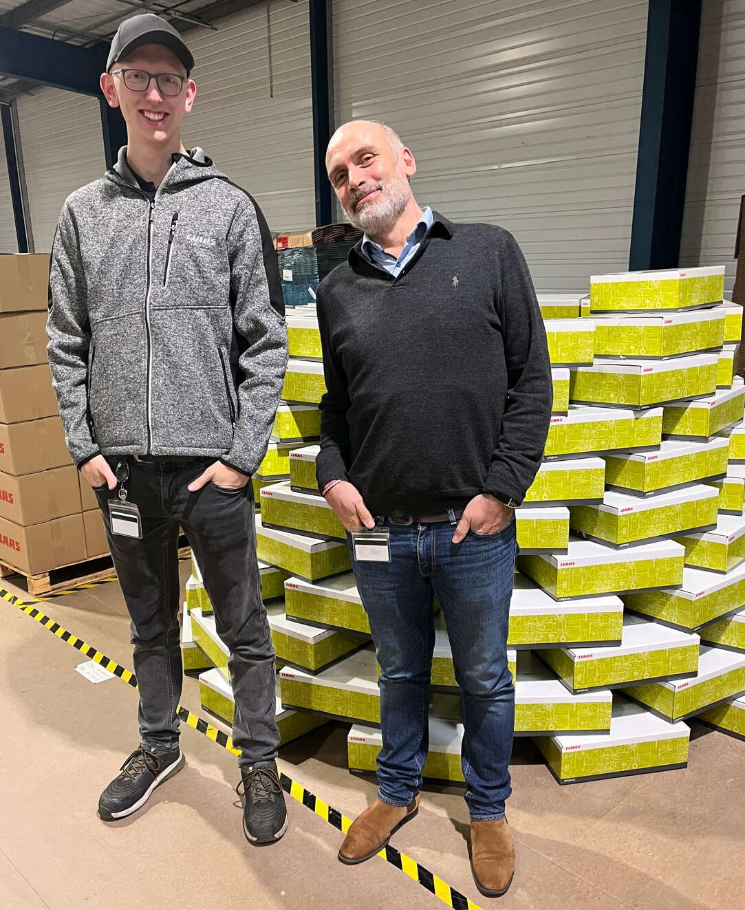 Sebastian Beckmann und Steven Coroller bei Claas in Frankreich