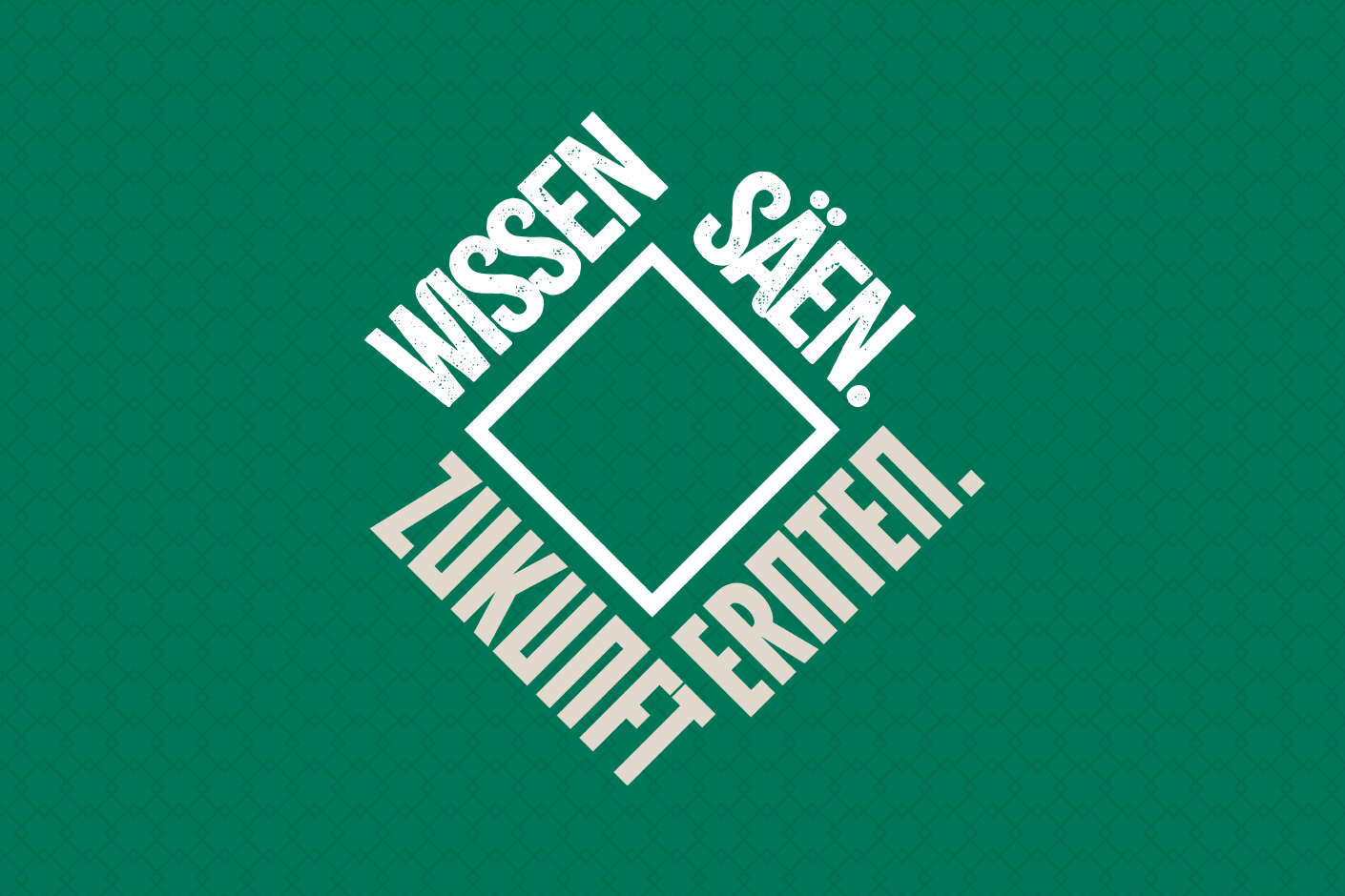 DLG-Feldtage Keyvisual Schrift auf grünem Hintergrund: Wissen säen. Zukunft ernten.