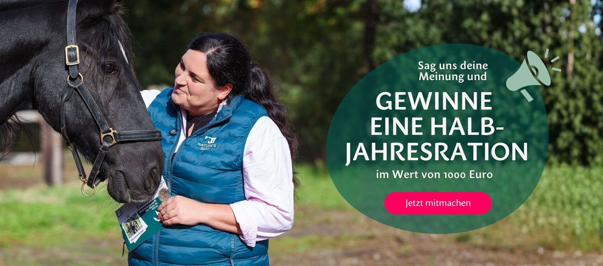 Kundenumfrage für Pferdehalter | 1.000 € Pferdefutter von Nature's Best gewinnen